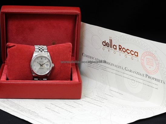 Rolex Datejust 36 Argento Jubilee Silver Lining Diamonds  Watch  16234 